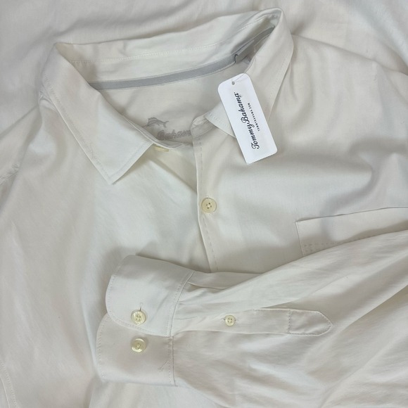 Tommy‎ Bahama Men's Catalina Stretch Twill Silk Shirt - Size XXXL Ivory Read NWT - Picture 1 of 11